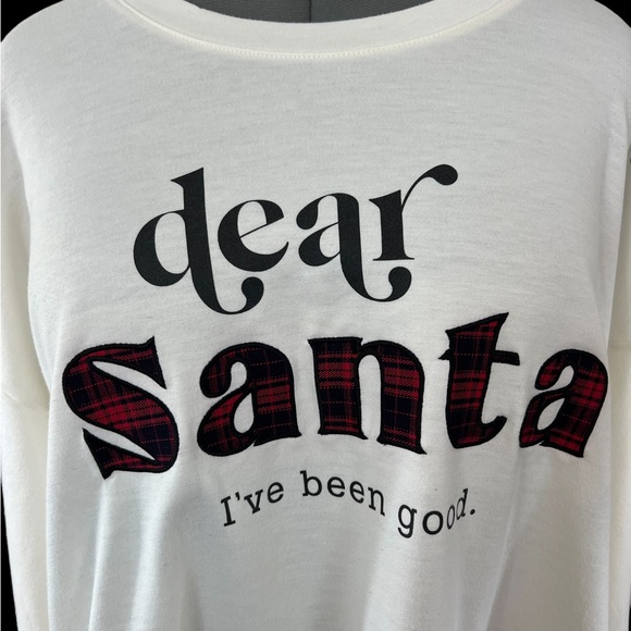 Lane Bryant "Dear Santa I've Been Good" 3/4 Sleeve Sweat Shirt Size 18/20 - Picture 2 of 6